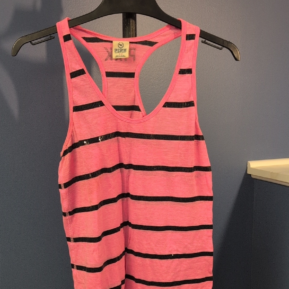 Victoria's Secret Pink and Black Tank Top